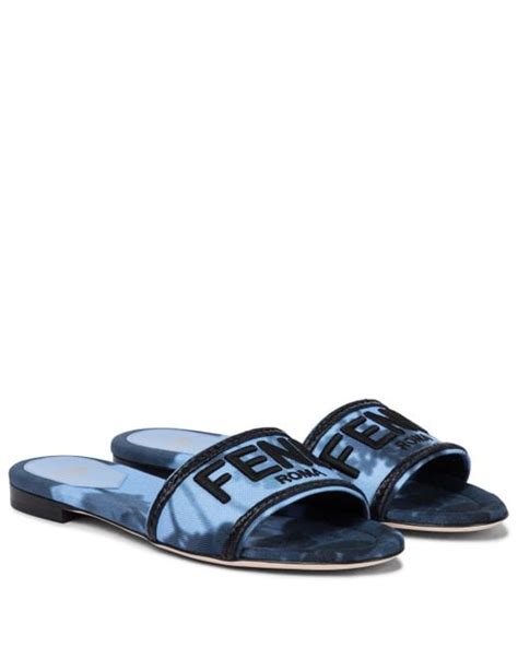 fendi blue sandals